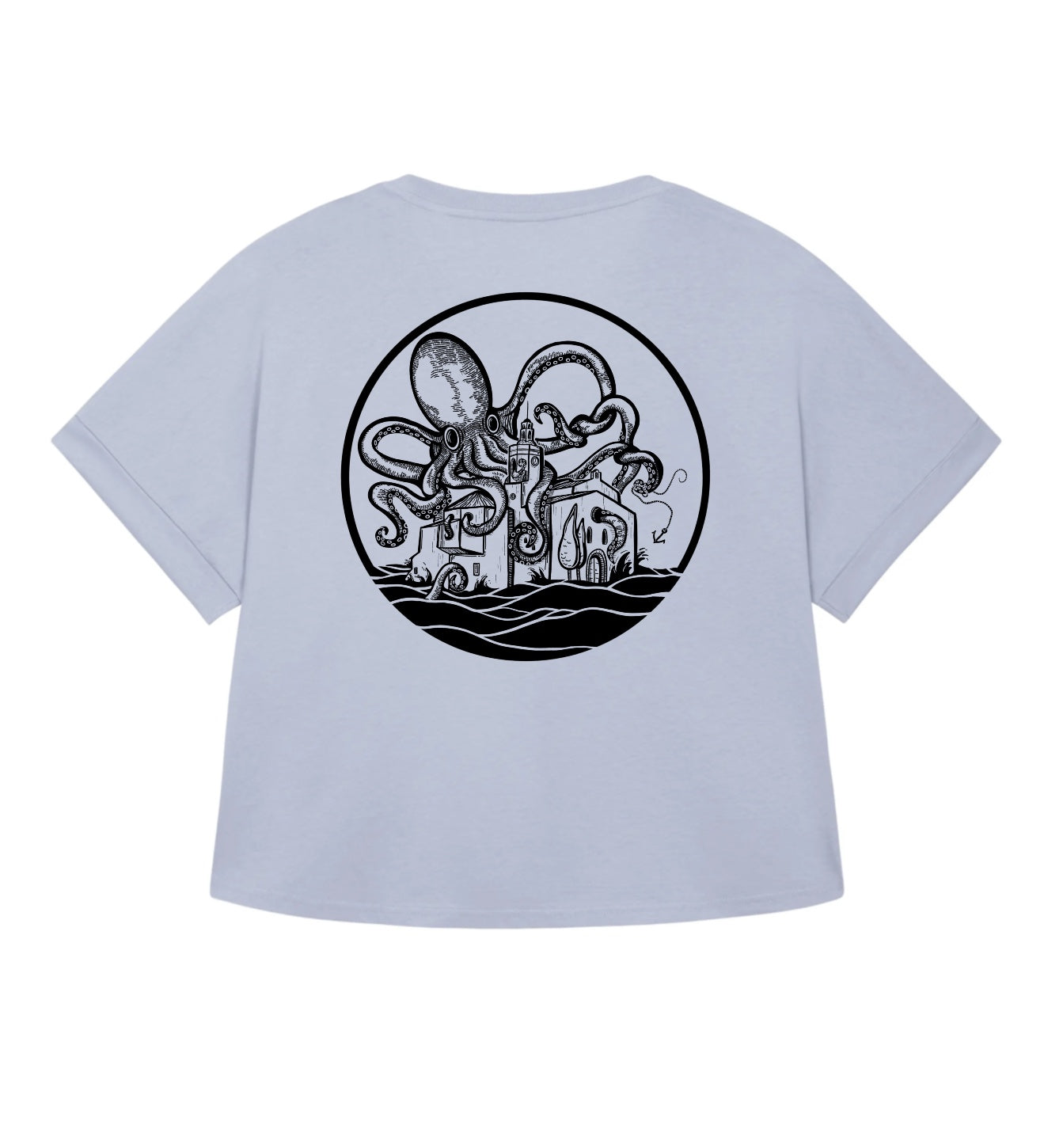 Camiseta Cadaqués chica iglesia algodón orgánico OKTOP