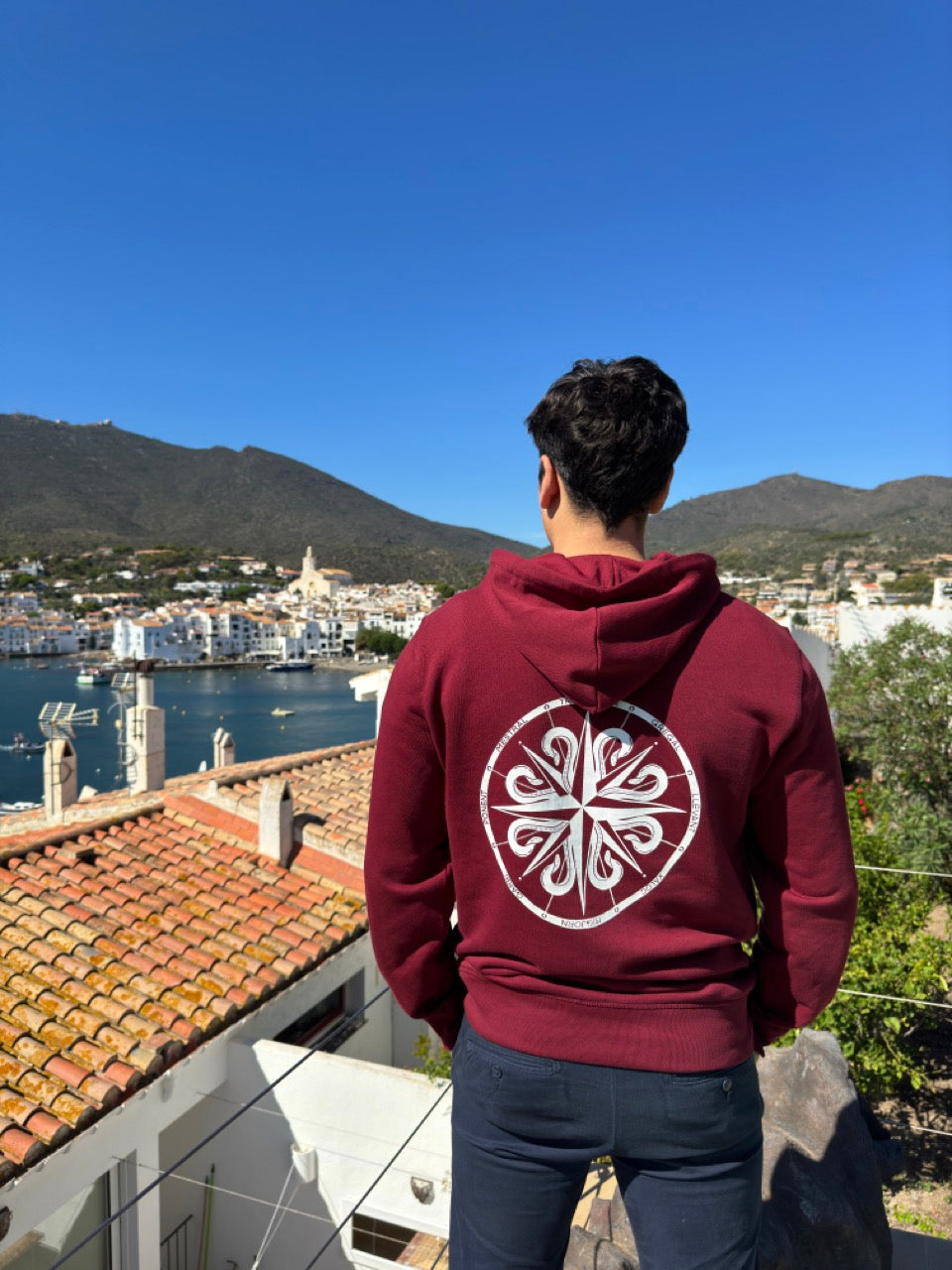 Sudadera con cremallera Rosa dels Vents Burgandy