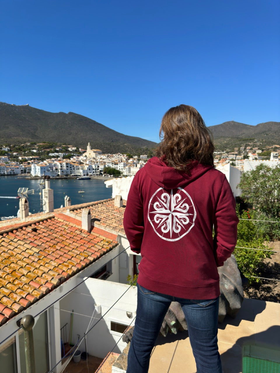 Sudadera con cremallera Rosa dels Vents Burgandy