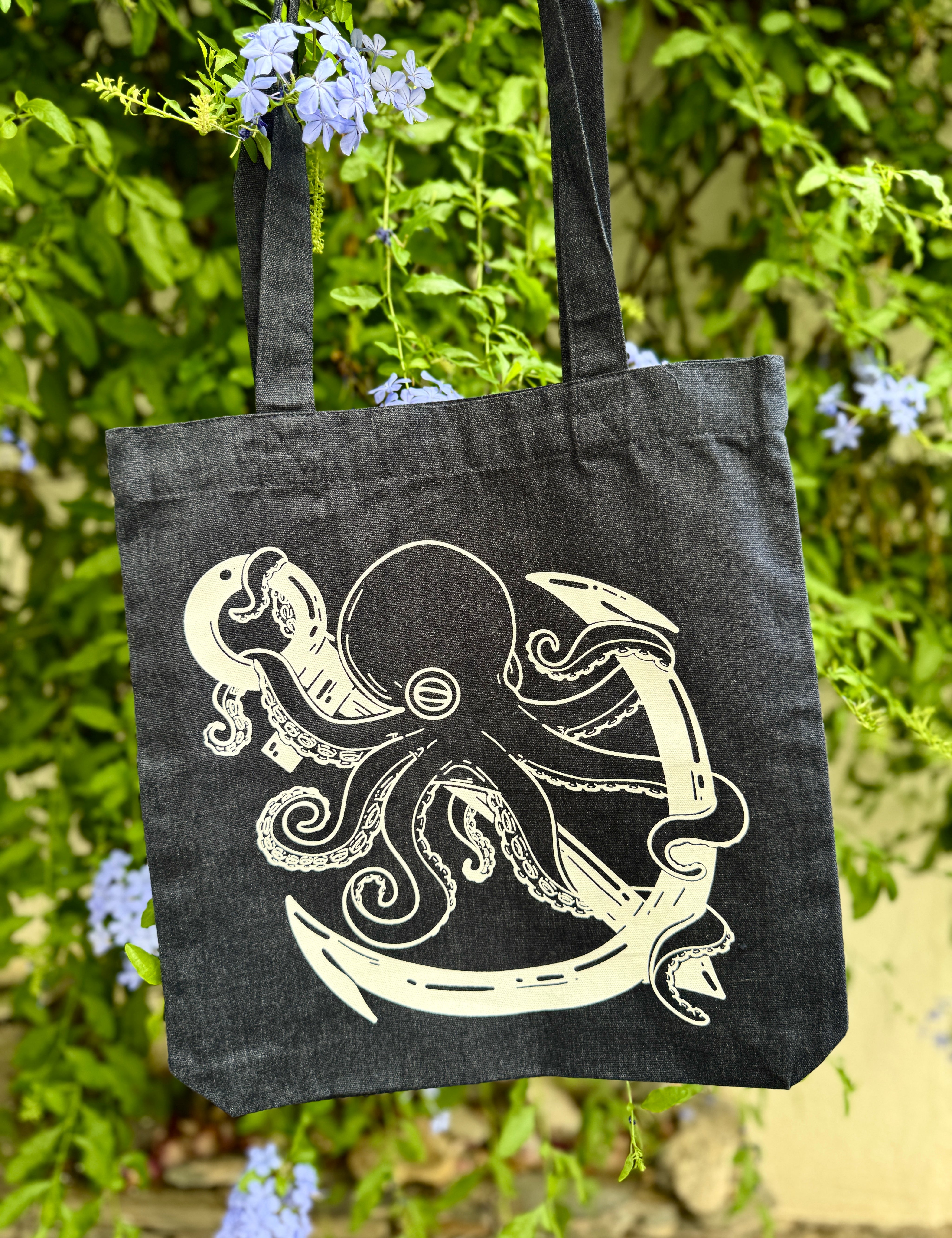 Tote Bag Azul Navy algodón orgánico reciclado OKTOP Cadaqués