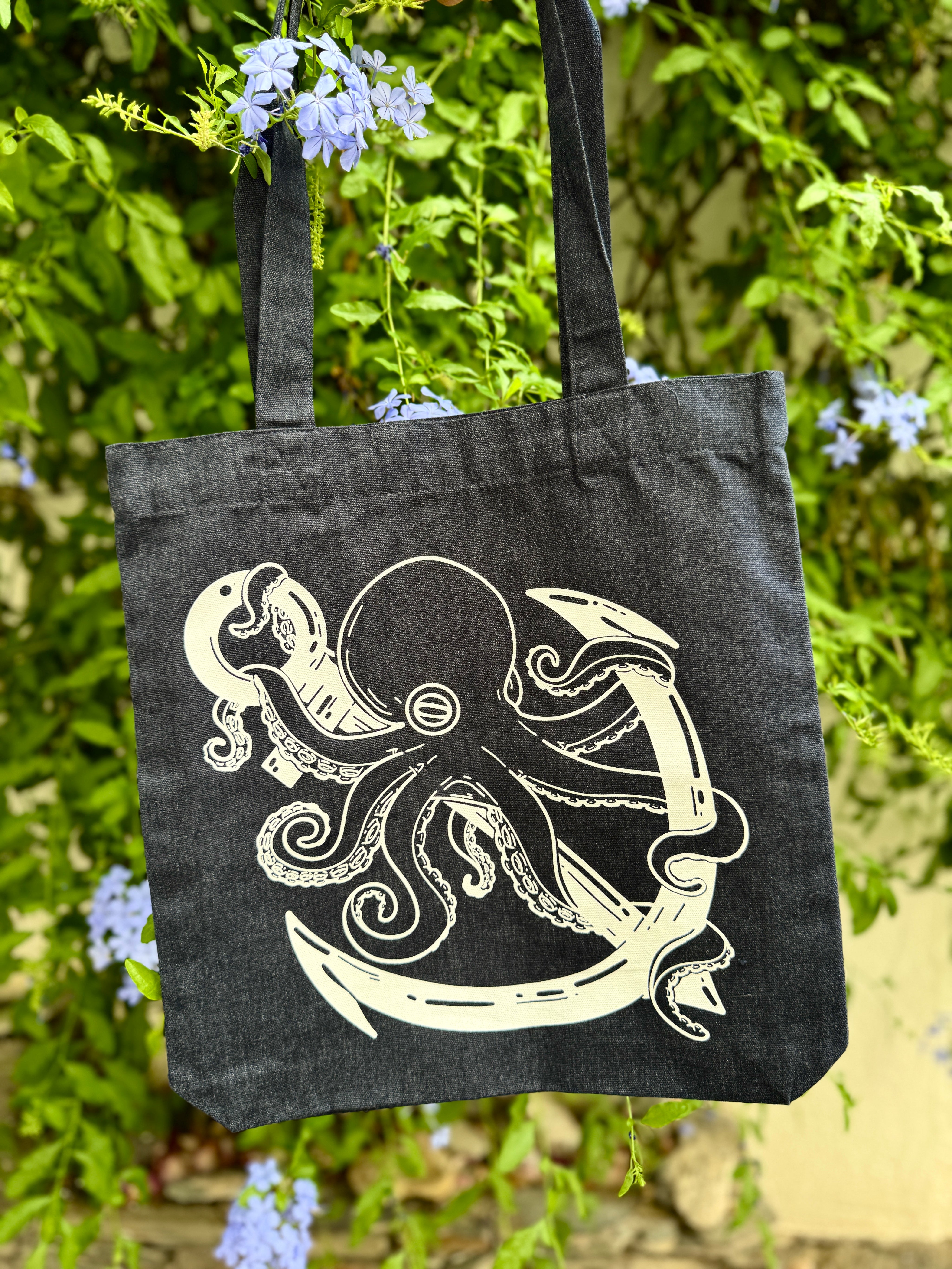 Tote Bag Azul Navy algodón orgánico reciclado OKTOP Cadaqués